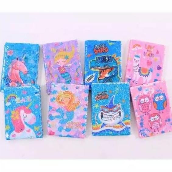 

READY NOTEBOOK DIARY SEQUIN FLIP BERUBAH GAMBAR 2in1 NEW