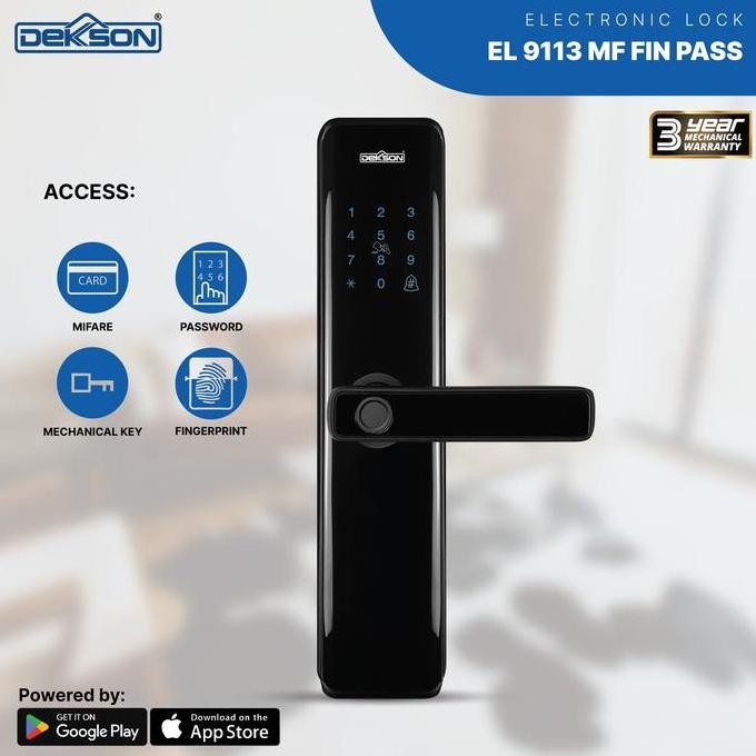 Dekkson Smart Digital Lock El 9113 Mf Fin Pass Hitam