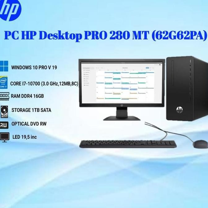 Pc Hp Desktop Pro 280 Mt New Stok
