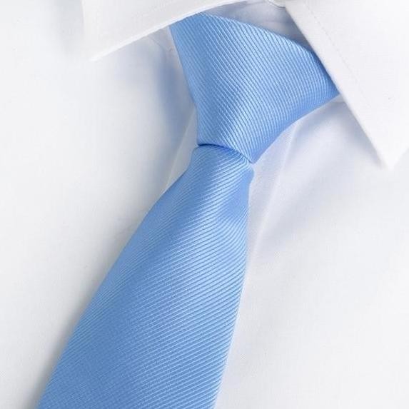 ready Dasi Biru Sky Biru Muda Biru Soft Biru Langit Motif Salur Halus