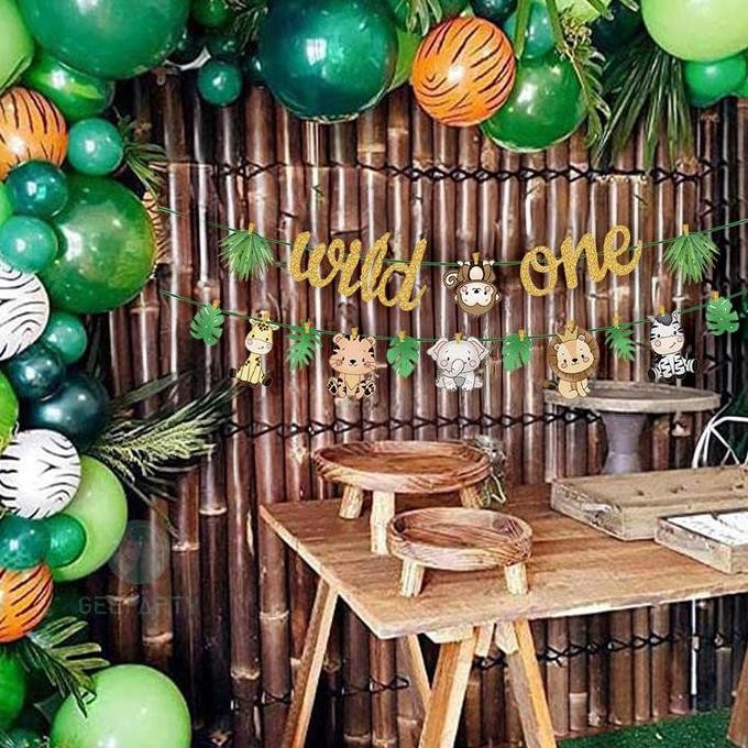1 Set Spanduk Ulang Tahun Hewan Hutan Spanduk Wild One Untuk Dekorasi Pesta Ulang Tahun Safari Anak
