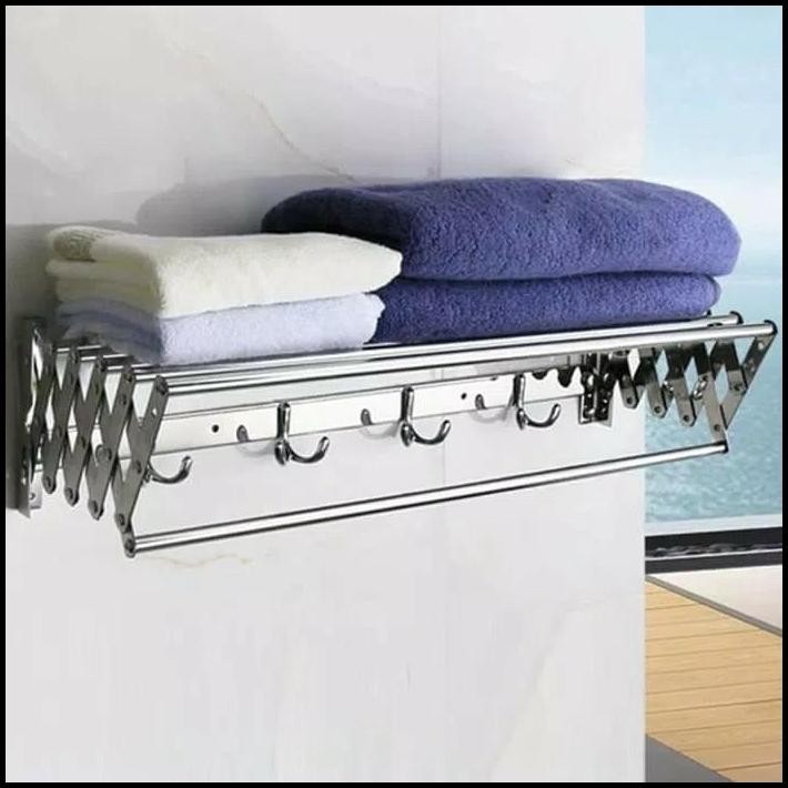Rak handuk tarik stainless / jemuran tarik stainless
