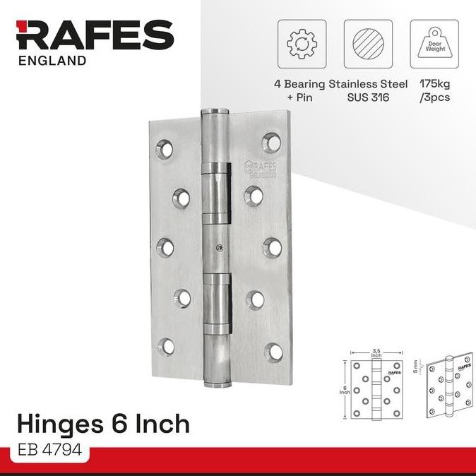 Engsel Pintu Rafes Heavy Duty Stainless Steel Sus 316 Eb 4794