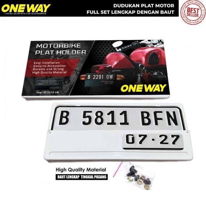 Dudukan Tempat Plat Nomor Frame Cover Plat PUTIH Sepeda Motor Honda BeAT Vario 150
