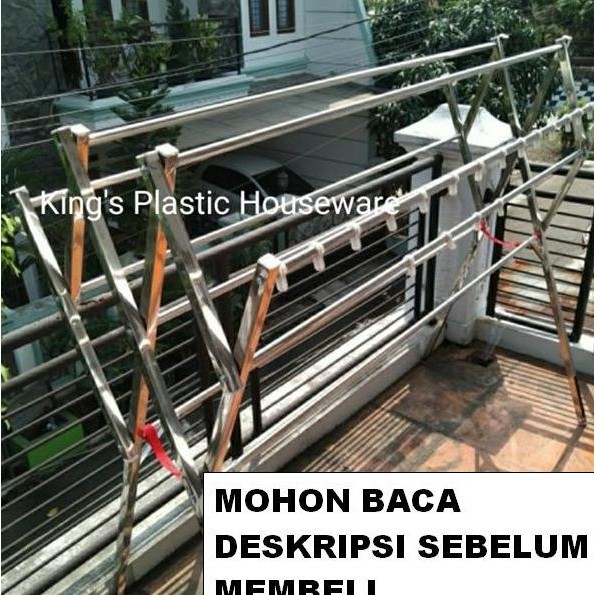 Jemuran Stainless Steel RUBICON STEEL Kotak Jemuran Pakaian Baju Tebal