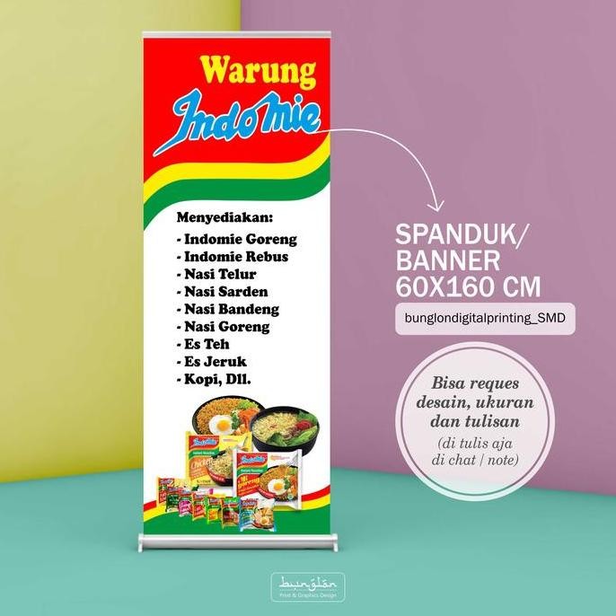 Spanduk Banner Warmindo, Warung Indomie