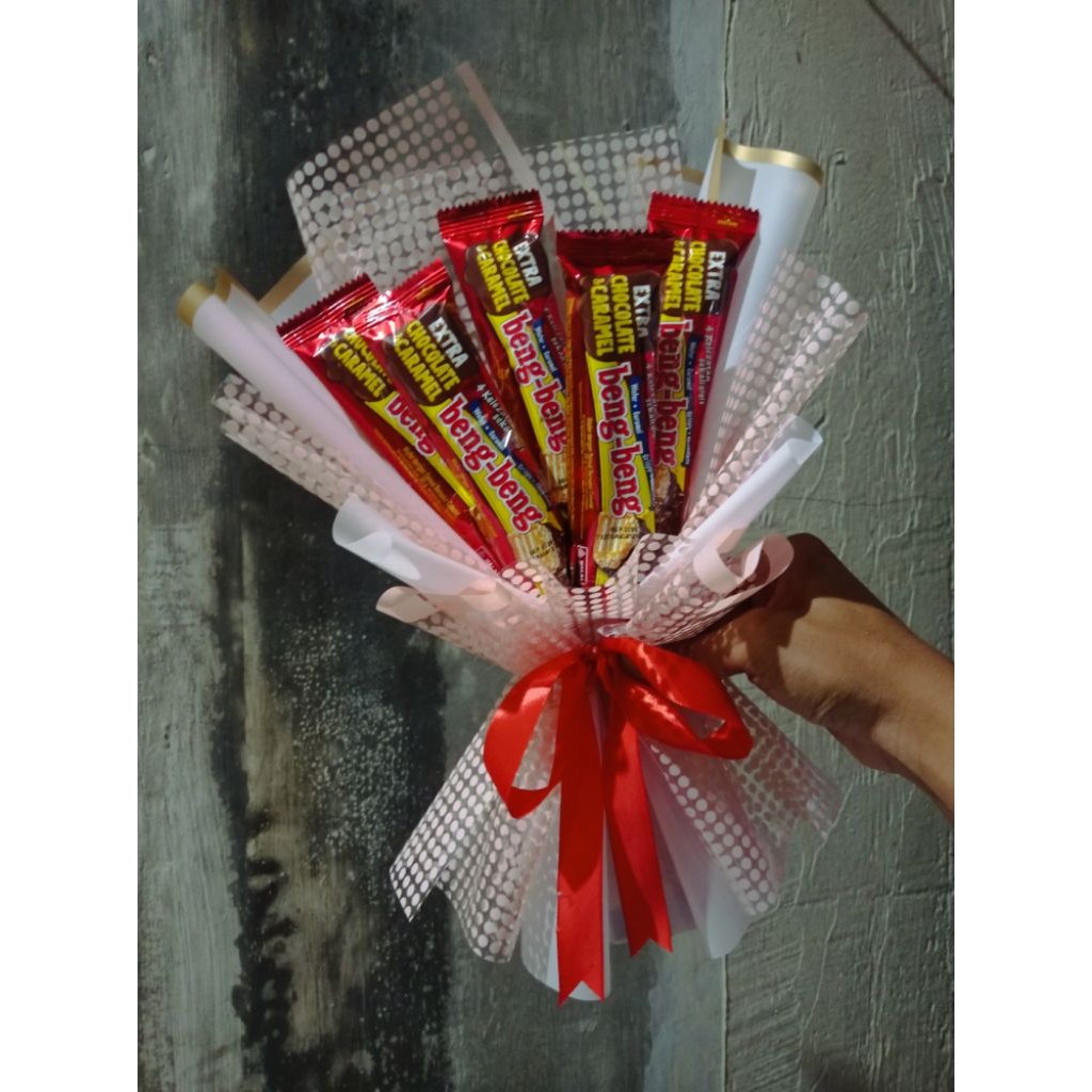 

Buket Beng-Beng Isi 5 Free Kartu Ucapan - Buket Cokelat Murah