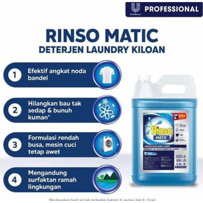 Rinso cair 4,5 liter promo/Rinso cair matic/detergen laundry REPACK