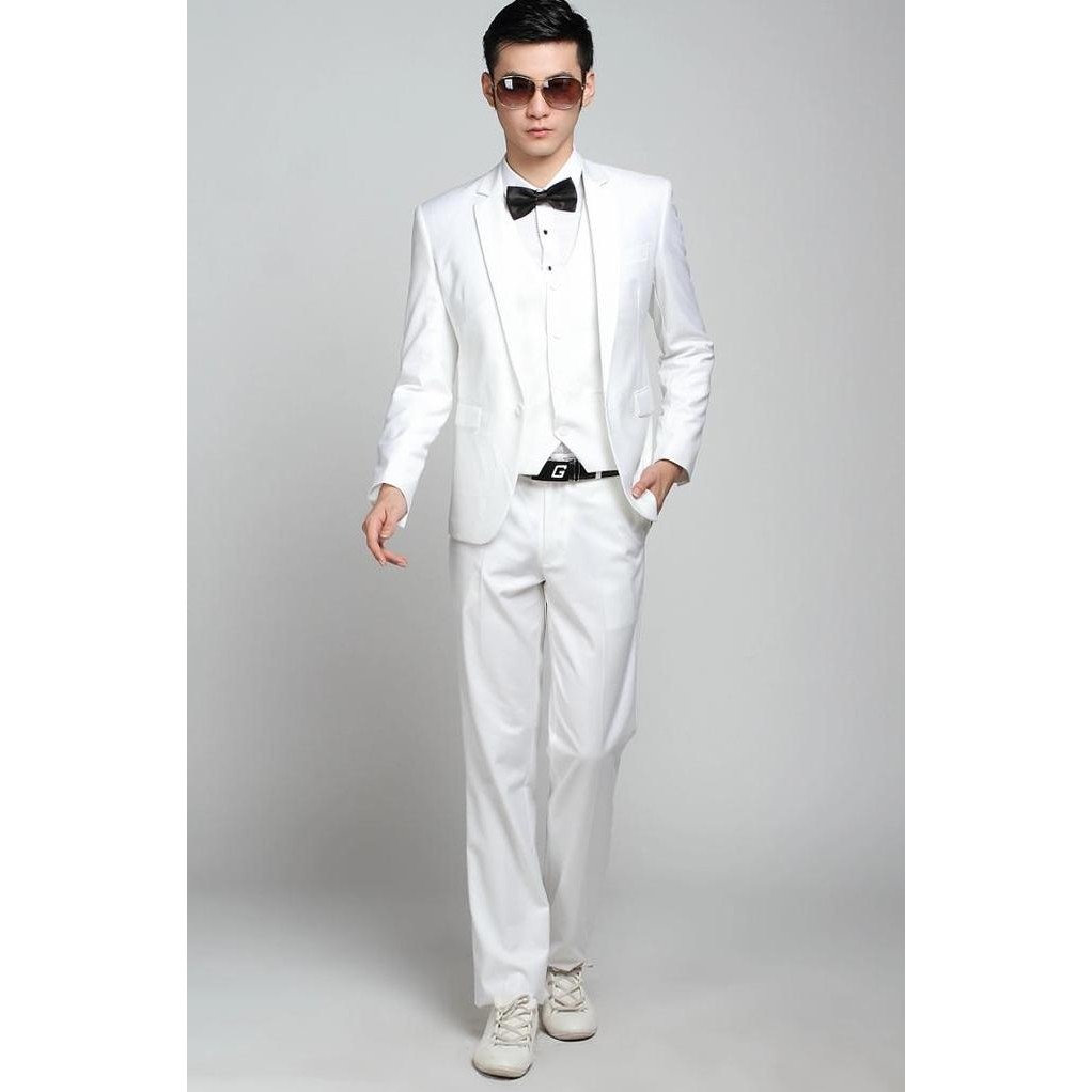 ready SETELAN JAS AKAD NIKAH PRIA WARNA PUTIH EXCLUSIVE KANCING 1 NIKAYU