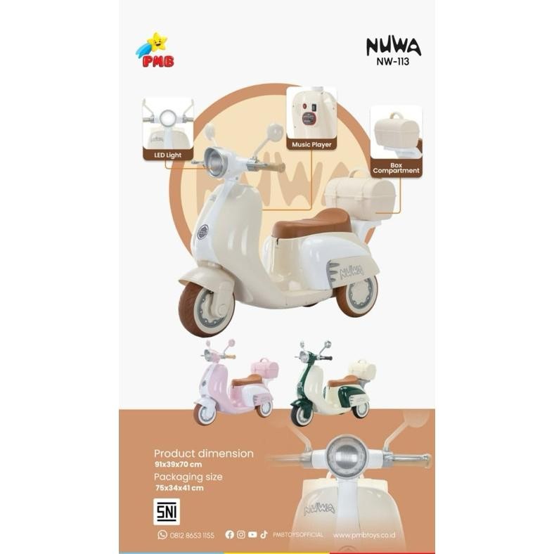 Premium Motor Aki Anak Vespa Pmb Nw113 Exotic 2242 Volta 5022 2237 Lite Sepeda Listrik Cas Casan Kla