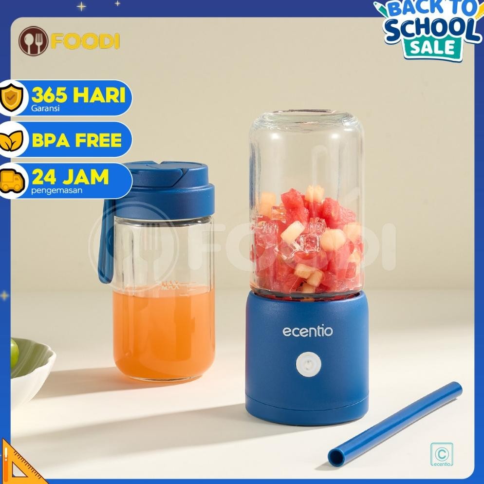 NEW Ecentio Juicer Blender Jus Portable/Blender Mini Portable Kaca/Juicer Portable 6/8/10/12 Mata Pi