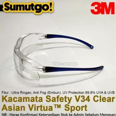 3M Kacamata Safety Googles Anti Fog Dust - 11394