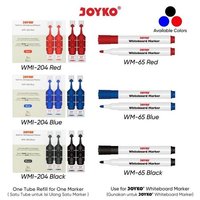 

Spidol Papan Tulis Dapat Dihapus Whiteboard Marker Joyko WM-65 HM
