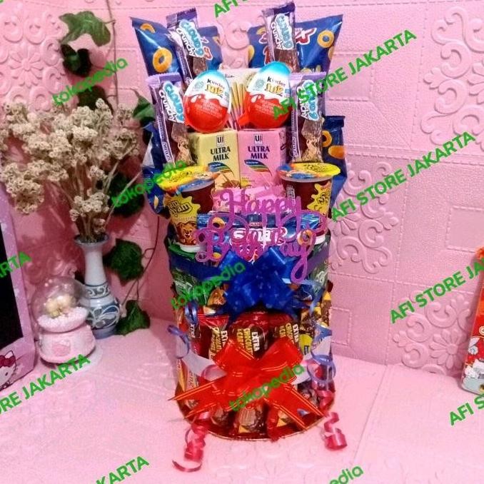 

Tower Snack Ultah / Snack Tart Ultah jumbo/ Kue Ulang tahun Snack Tart