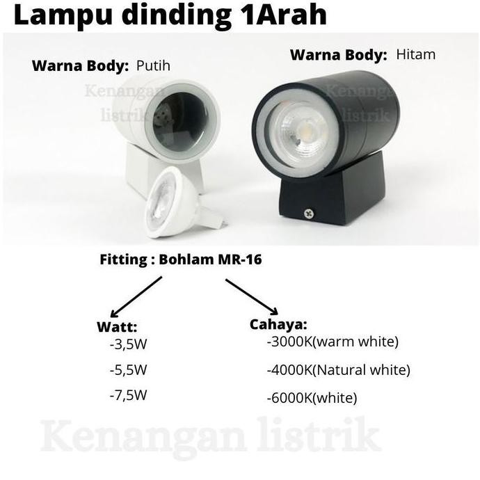 Lampu dinding 1arah minimalis/ wall lamp MR16/ LED Outdoor Lampu hias
