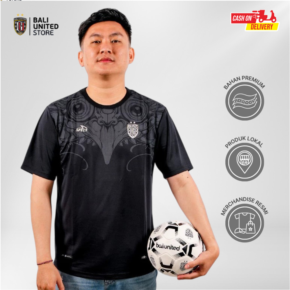 【SALE 50%】Bali United Kaos Official T-Shirt Black Bali United FC 2024