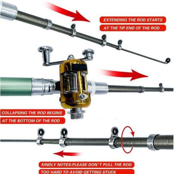 Set Pancingan Lengkap Joran Reel Pulpen Mini Fishing Rod Pen Joran