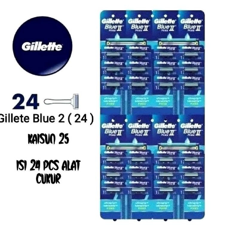 Isi 24 / Alat Cukur Gillette Blue 2 Plus Paket Hemat Isi 24 Pcs / 2 Lusin