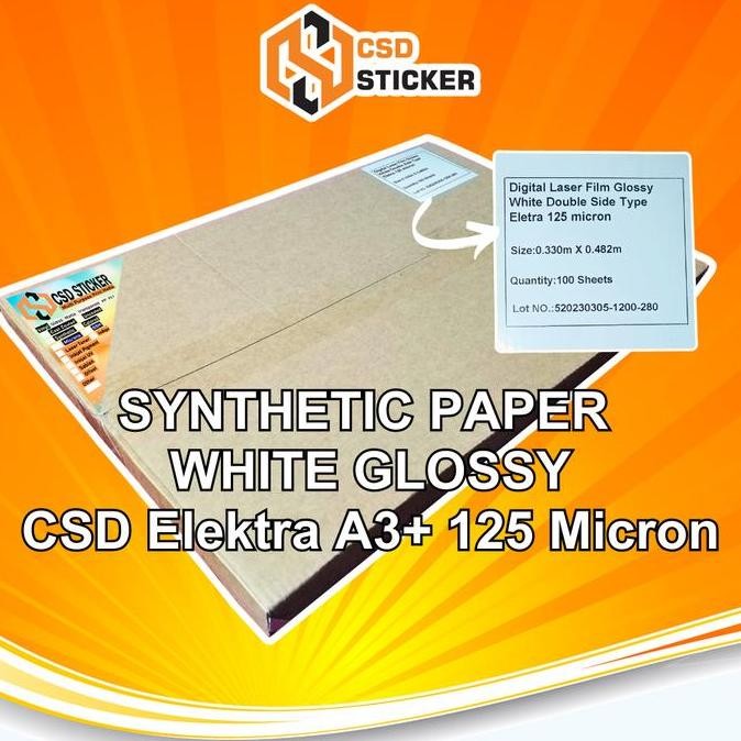 

CSD Elektra 125 Micron Synthetic Paper White Gloss Matte Seperti LMO/YUPO Anti Air - Pack
