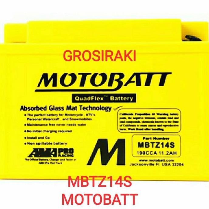 Aki Motor Mbtz14S Ytx9-Bs Yt12A-Bs Motobatt Qualified 12V 11.2Ah