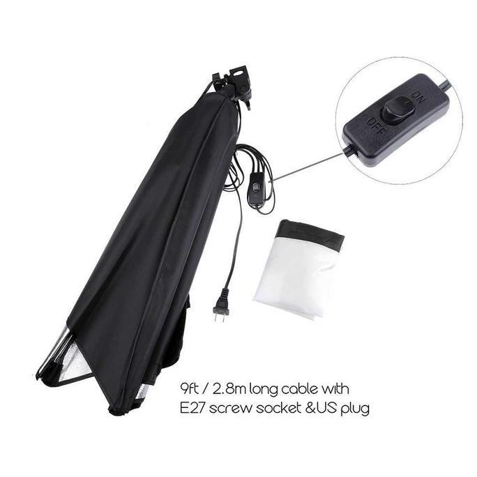 TERMURAH - PAKET SOFTBOX E27 50 x 70cm + Lampu Bohlam 45W Light Stand Reflektor Boom Arm Studio Vide