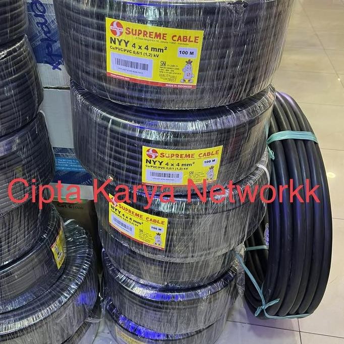 Kabel Supreme Nyy 4x4 / Nyy 4x4 Supreme / Engkel Kaku 50m Tunggal 4x4