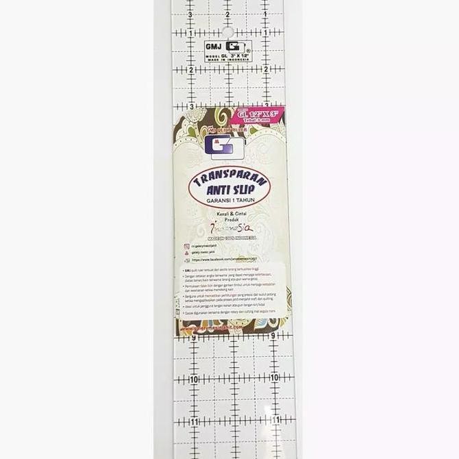 

Quilt Ruler GMJ 3 inch x 12 inch Penggaris Quilting Jahit