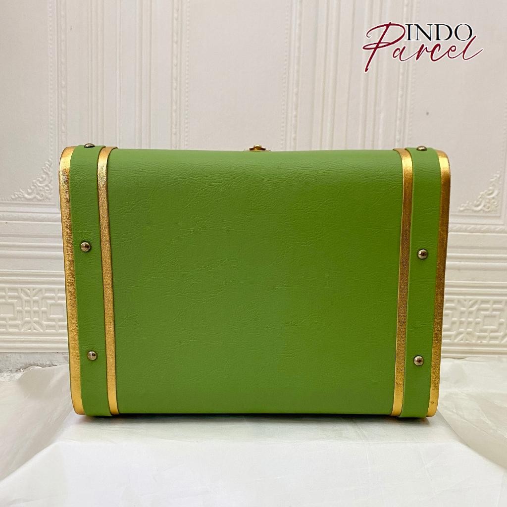 Gbs Indoparcel - Tas Box Koper Elegan Box Koper Kulit Sintetis Tas Koper Antik Penyimpanan Barang Me