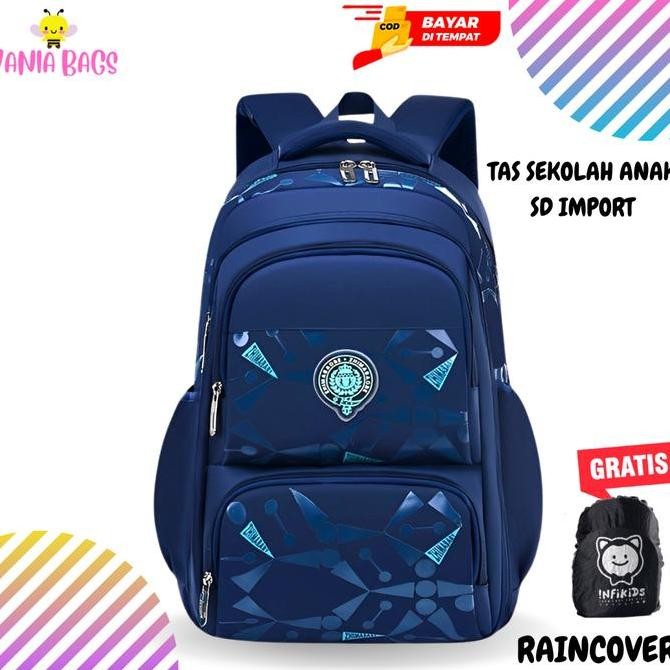 

Spesial Tas Sekolah Anak Laki Laki Import Polos Waterproof Ransel Cowok Simple