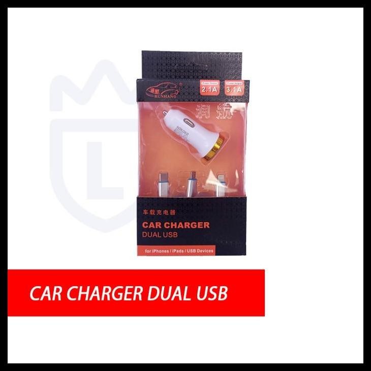 BEST DEAL CAR CHARGER HP / CHARGER HANDPHONE MOBIL 3 KEPALA SAMSUNG APPLE NOKIA 