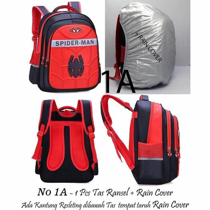 

Terjangkau Tas Ransel Anak Sekolah Sd Laki Laki Spiderman + Rain Cover Import