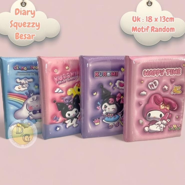 

Buku Diary Squishy Sanrio Kuromi Melody Besar Notes Book Catatan Lucu