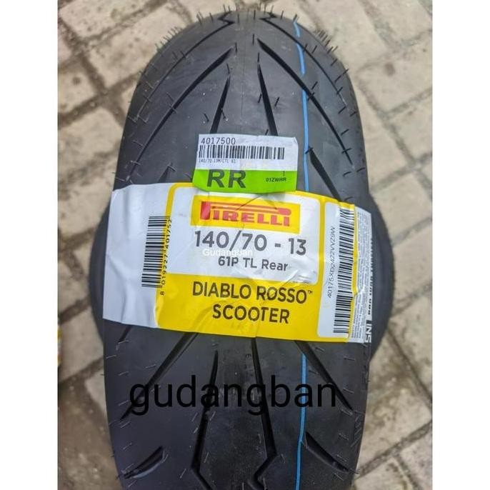 Pirelli Diablo Rosso Scooter 140 70 13 Tubeless Ban Luar Motor Nmax ADV PCX 160 belakang FREE PENTIL
