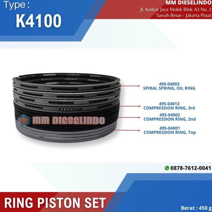 RING PISTON SET Engine Diesel K4100 ZH4100 - Ring Seher