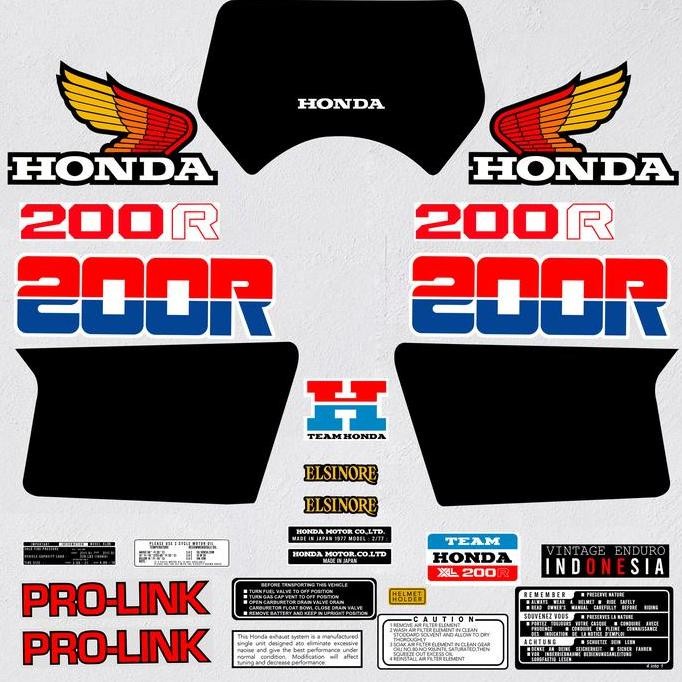Sticker Decal Honda Xl 200 R Xl 200R Hatesix