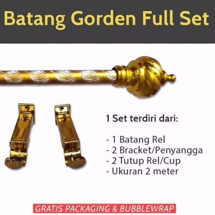 Batang Gorden 2 Meter, 1,5 Meter dan 1 Meter Full Set Rollet Rell
