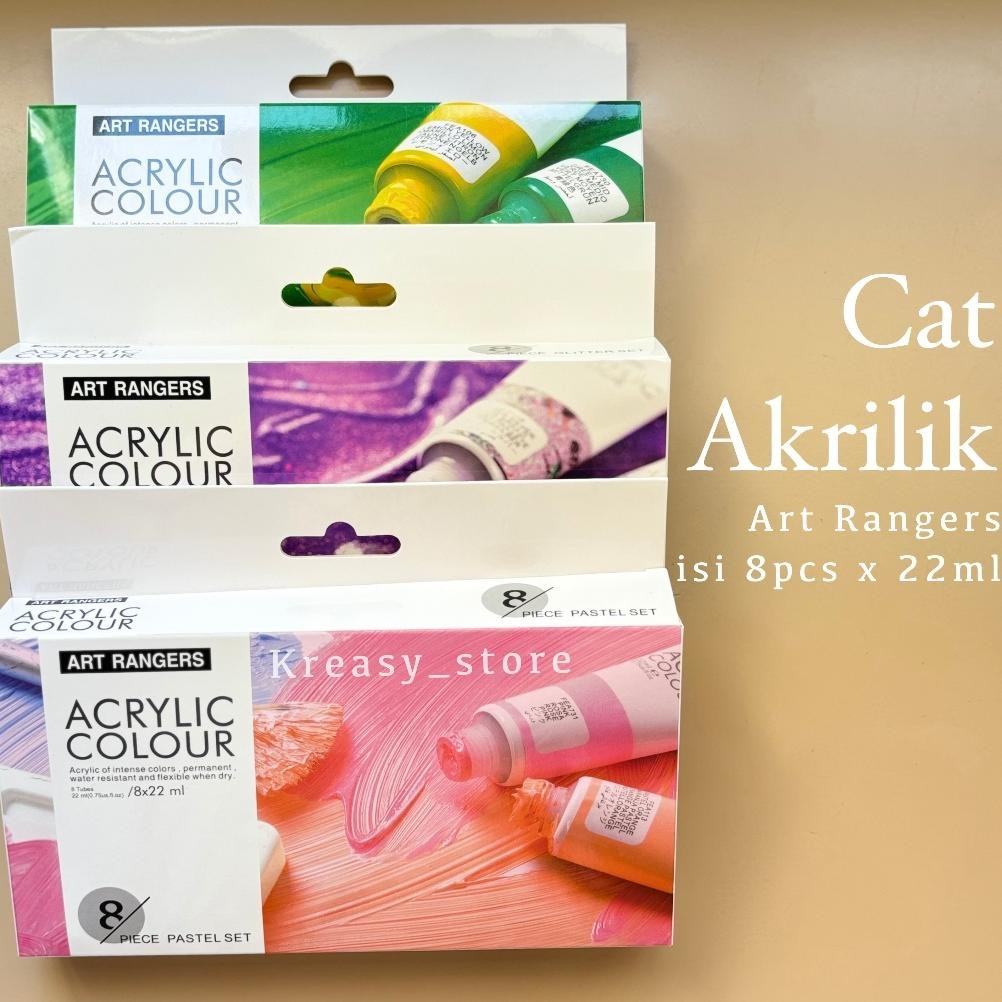 

Cat Akrilik Art Rangers Set 8x22 ml - Acrylic Color - Cat Akrilik Warna Pastel Giter Blink - Cat Lukis Bagus - Melukis di Canvas - Peralatan Melukis