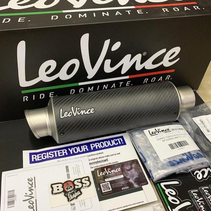 Knalpot Leovince GP Corsa Carbon Slip On Universal Vespa