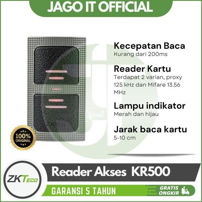 TERLARIS  Card Reader | Akses Kontrol | ZKTECO KR500 | RFID Card - Mifare 13.56M
