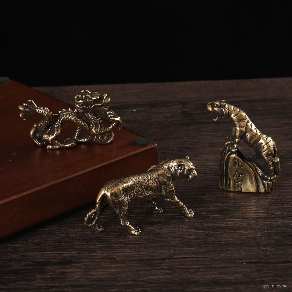 Ornamen Kerajinan Tembaga Ornamen Tembaga Roh Naga Harimau Ornamen Desktop Kerajinan Patung Tembaga
