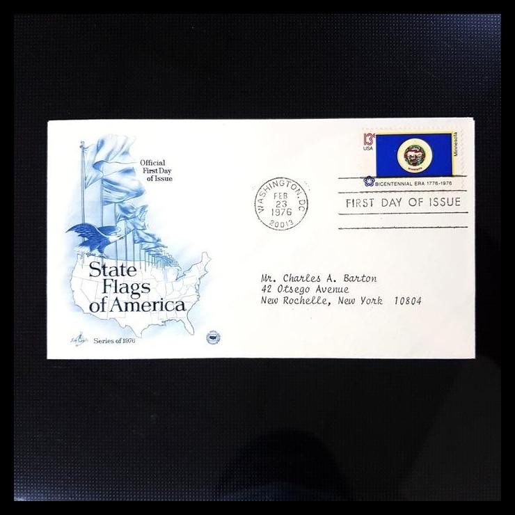 

DISKON PERANGKO BENDERA. STATE FLAGS OF AMERICA ~ MINNESOTA. FDC AMERIKA !!!