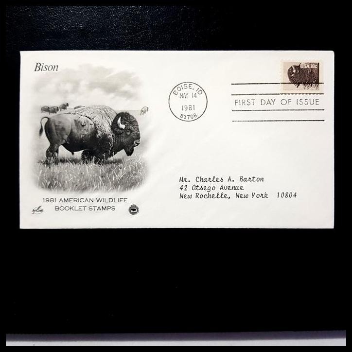 

BEST DEAL PRANGKO AMERIKA. FDC AMERICAN WILDLIFE. BISON !!