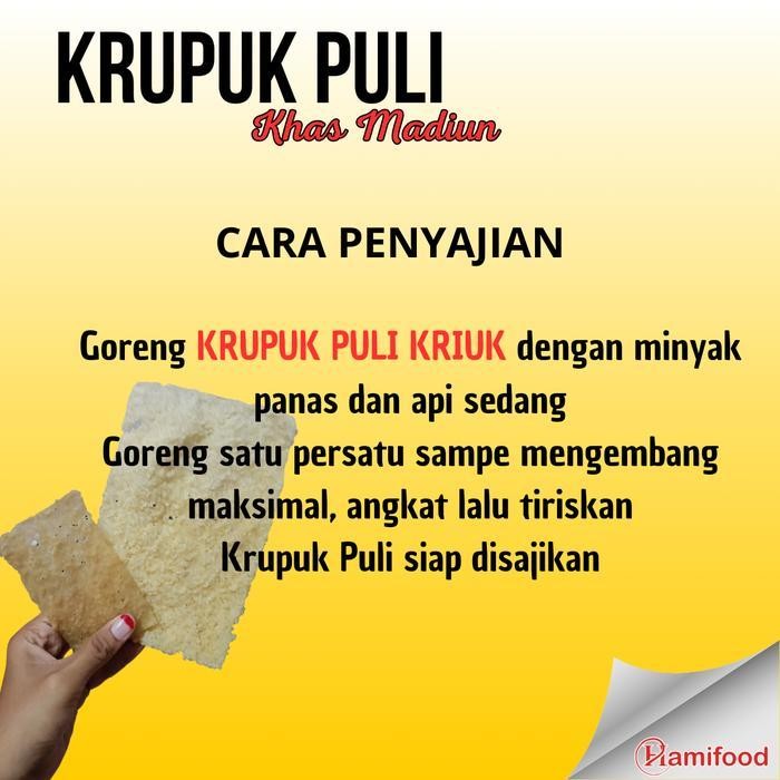 

Cri Hamifood - [ 1 Kg ] Krupuk Puli Khas Madiun Mentah Original Cemilan Goreng Snack Kerupuk