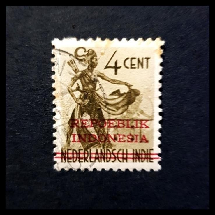 

GRATIS ONGKIR PRANGKO REVOLUSI JAWA 1945. J6. C.T. REPOEBLIK INDONESIA. 4 CENT. USED !!!!!!