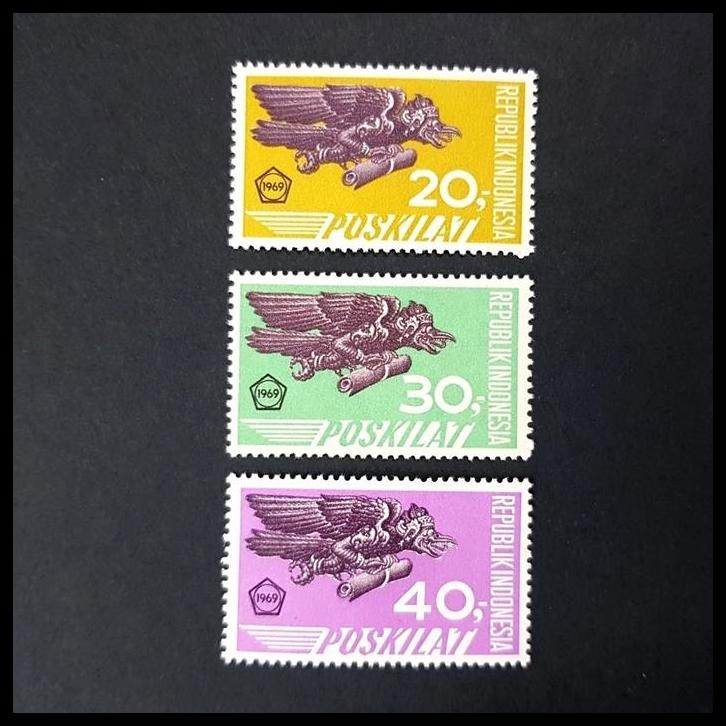 

HOT DEAL PRANGKO INDONESIA. POS KILAT 1969 ~ BURUNG GARUDA. SET 3V !!!!!!