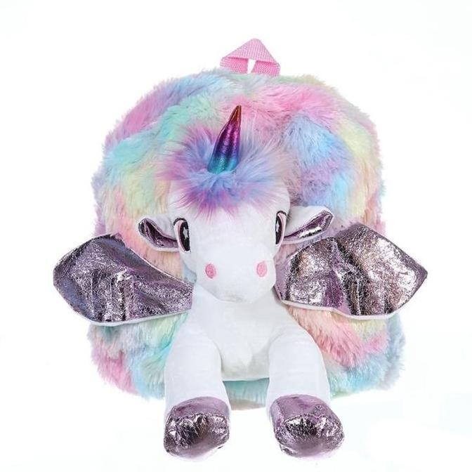 

Miliki Bajukiddi 4D Unicorn Fury Bag Tas Anak Kuda Poni Sekolah Ransel Boneka Bulu