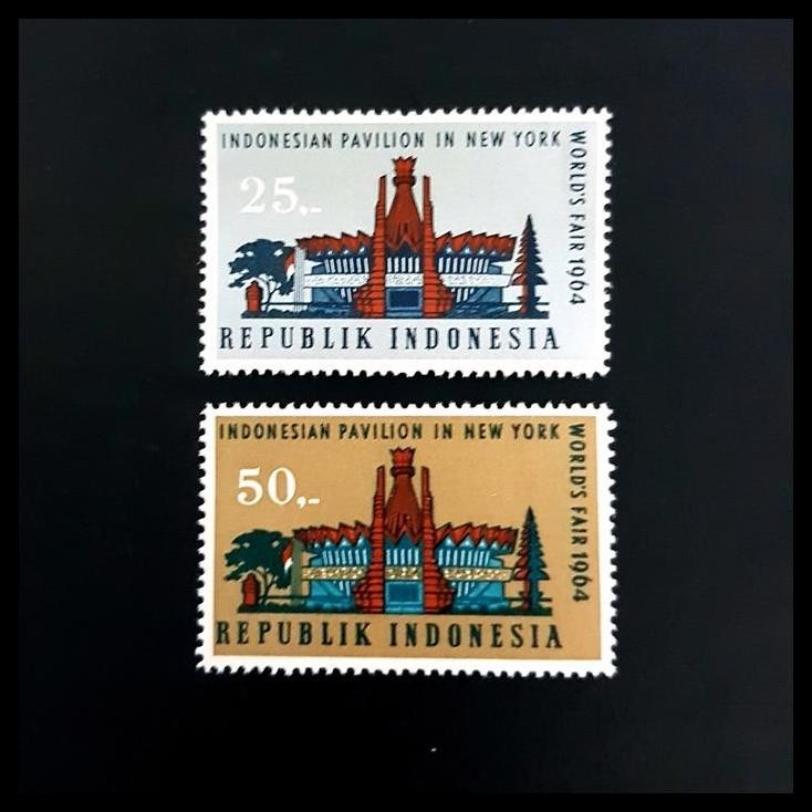 

TERBARU PRANGKO INDONESIA. PAVILLION INDONESIA DI NEW YORK WORLD FAIR 1964. !!!