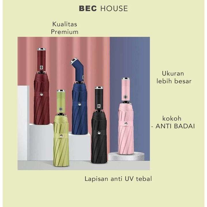 Payung Lipat Otomatis Anti Uv / Payung Jumbo Besar / Payung Manual Buka Tutup - Premium Quality