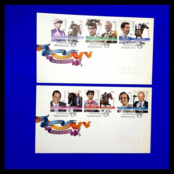 

TERMURAH PRANGKO AUSTRALIA. FDC (SET 2) LEGENDS OF AUSTRALIAN HORSE RACING !!!!!!