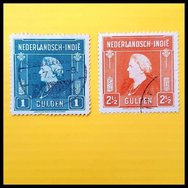

DISKON PRANGKO NED INDIE 1945-1946. RATU WILHELMINA 1 GULDEN & 2 GULDEN USED !!!!